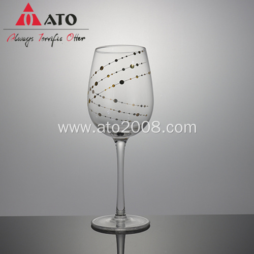 Red Wine Glass Decorated with decals Kitchen Tabletop